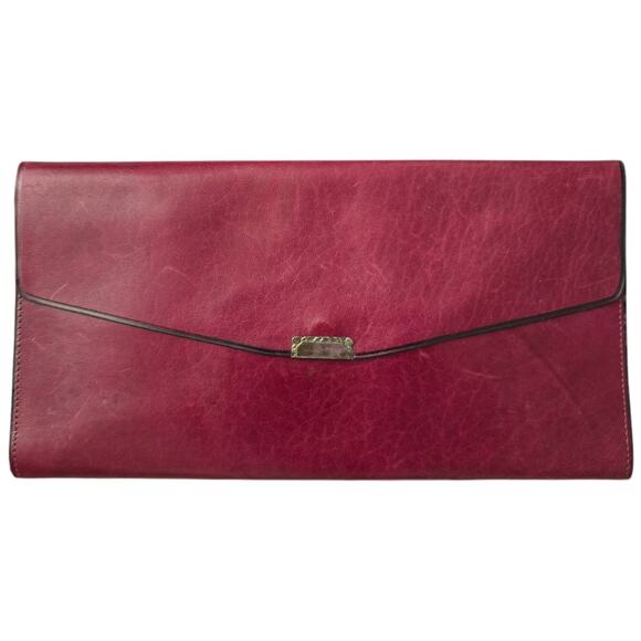 Vintage Burgundy Wine Leather Trifold Large Wallet Womens 80's - Picture 4 of 7